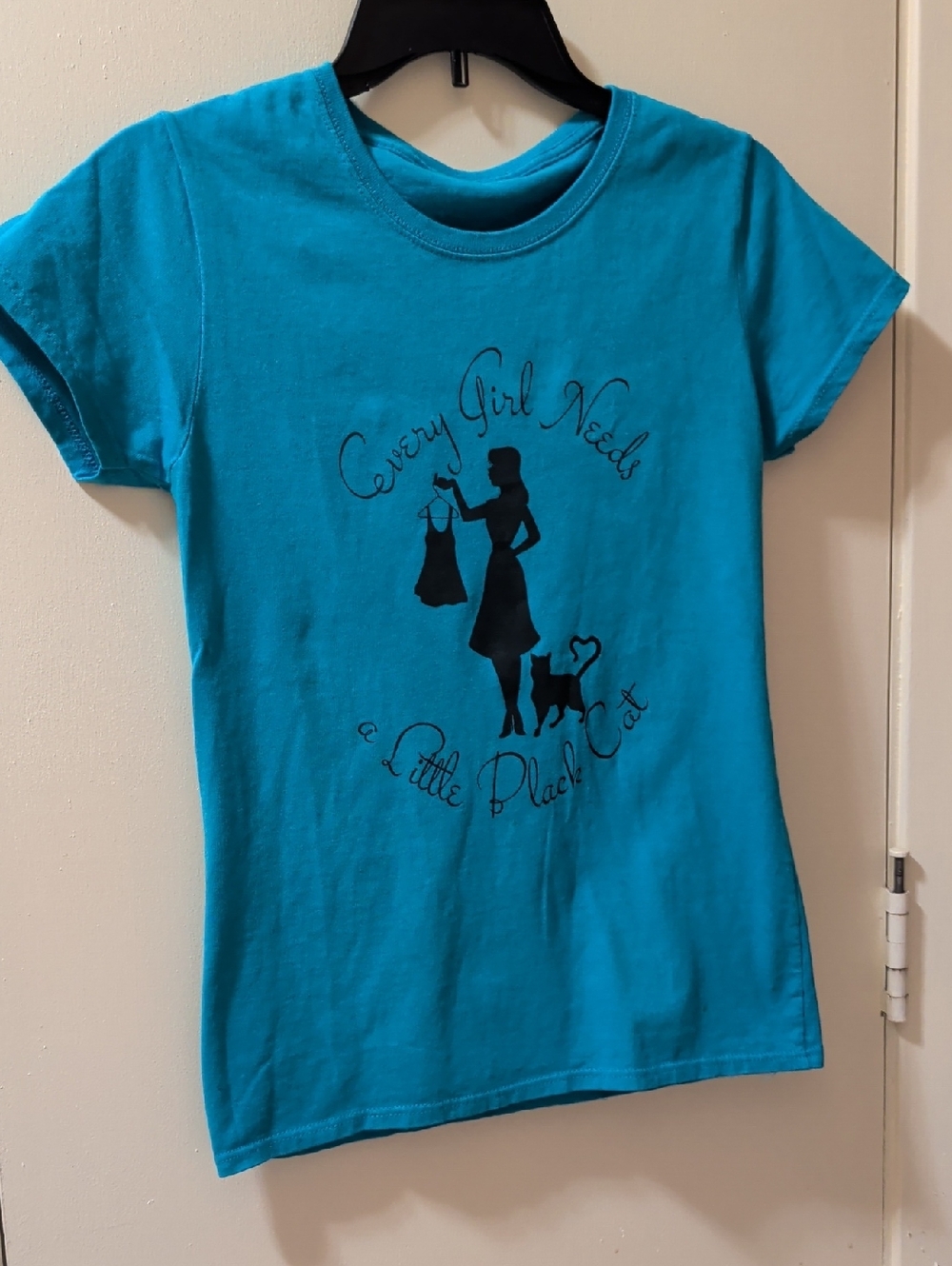Teal Graphic Tee - Every Girl Needs a Little Black Cat